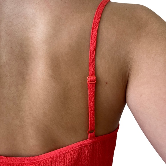 Solid & Striped Cover UP Swim SET Lucia Seersucker Top Cami Roya Pants Coral MED - Picture 5 of 10